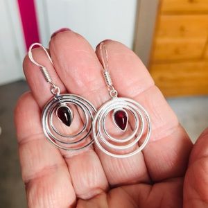 NEW Rubellite (Red) 925 Sterling Silver Earrings